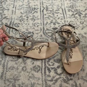 Sam Edelman Nude Embellished Sandals SIZE 8.5m